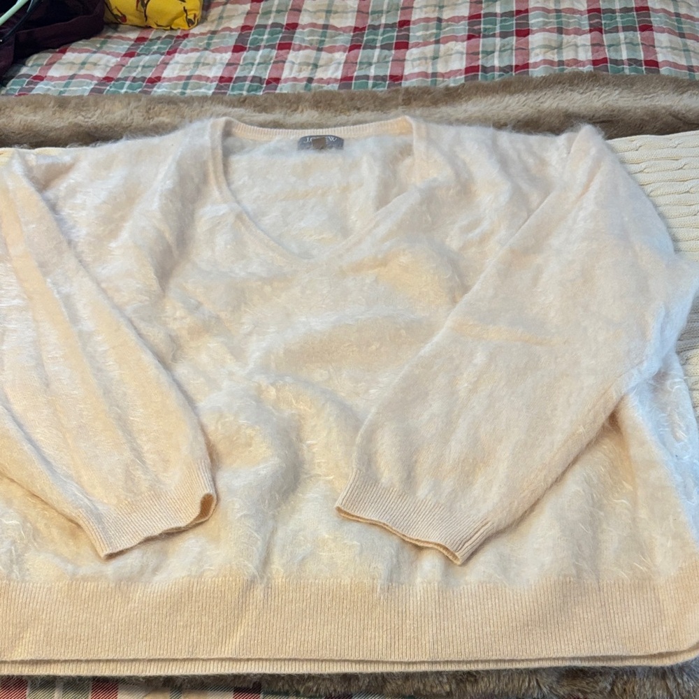 J. Crew Brushed Cashmere V-Neck Sweater